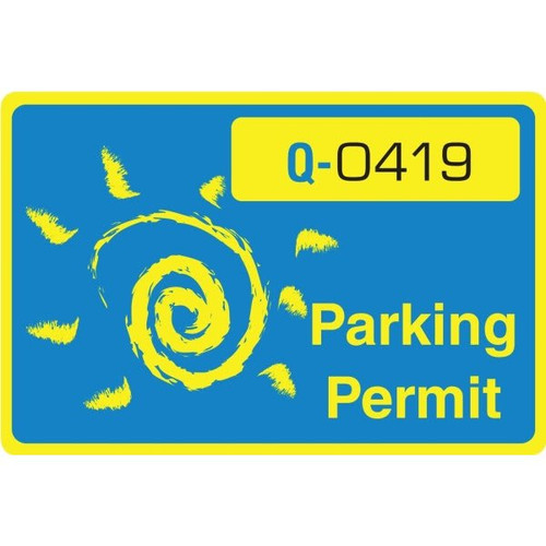 Parking Permit Window Stickers, 2-Color, 3 X 2, Package Of 100
