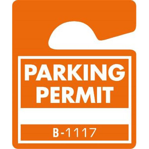 Plastic Parking Permit Tags, Orange, 2-1/2 X 3, Package Of 100