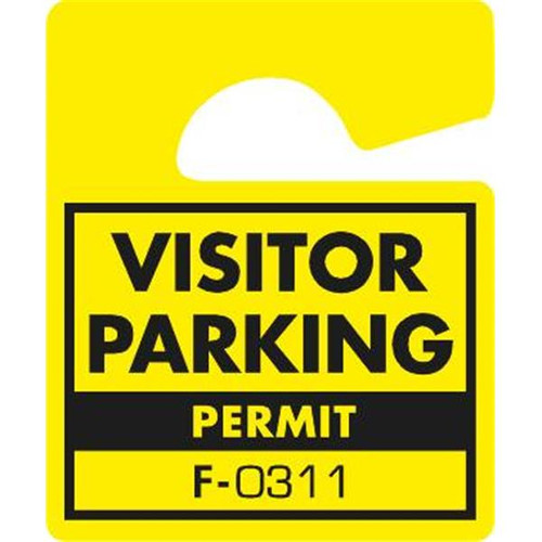 Plastic Parking Permit Tags, Yellow, 2-1/2 X 3, Package Of 100