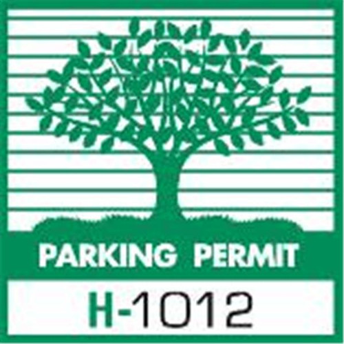 Parking Permit Window Stickers, Green Trees, 2-1/4 X 2-1/4, Package Of 100