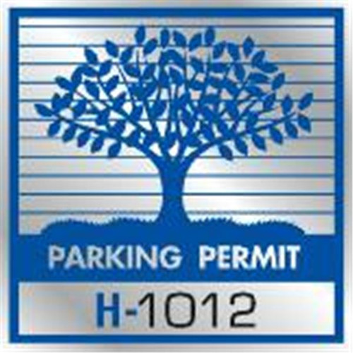 Parking Permit Window Stickers, Blue/Silver Foil Tree, Package Of 100