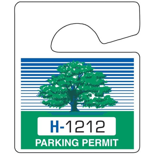 Plastic Parking Permit Tags, Non-Reflective, Green/blue, Small, Package Of 100