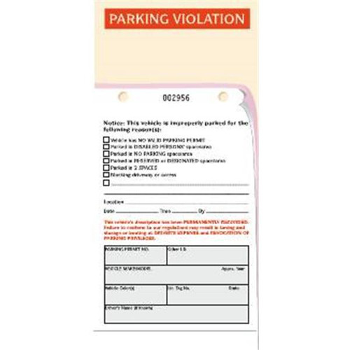 Personalized Triplicate Violation Tags, Package Of 100
