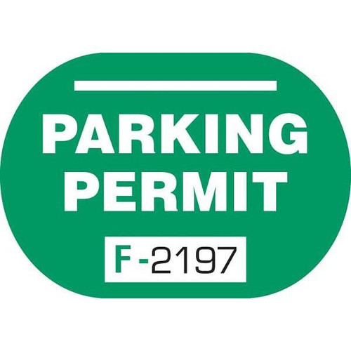 Parking Permit Window Stickers Capsule, Green, 2-1/2 X 1-3/4" Package Of 100