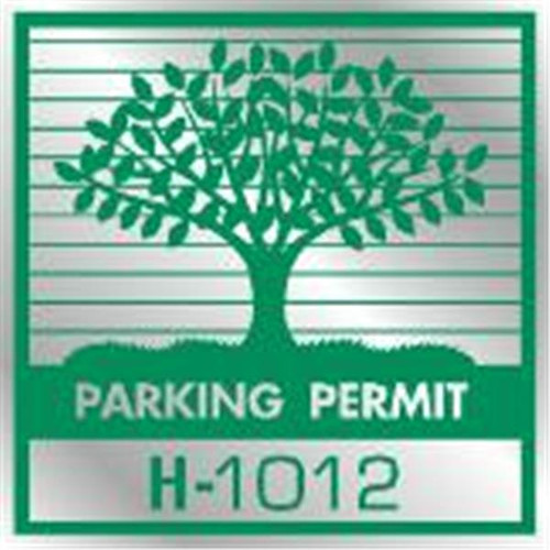 Parking Permit Window Stickers, Green/Silver Foil Tree, Package Of 100