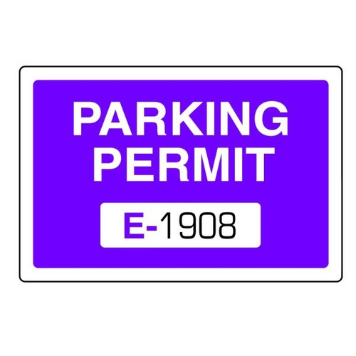 Parking Permit Window Stickers, Purple, 3 X 2, Package Of 100