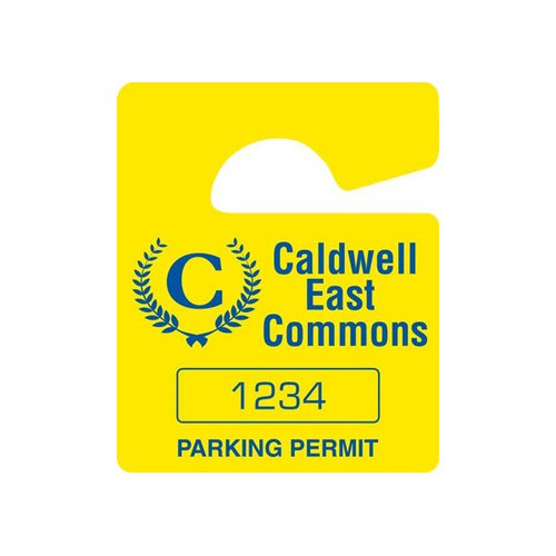 Custom Plastic Parking Permit Tags, Solid Yellow, Small, Package Of 100