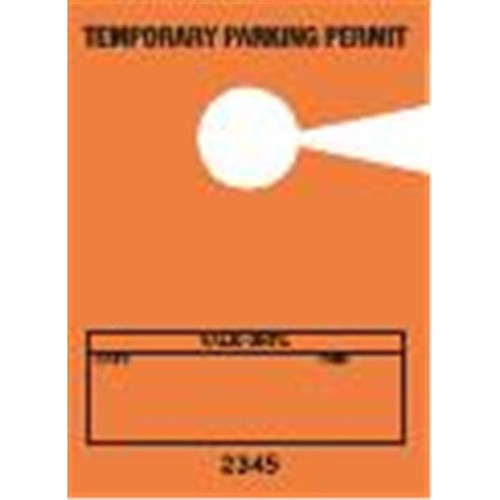 Small Temporary Parking Tags, Orange, 2-3/4" X 3-3/4", Package Of 100