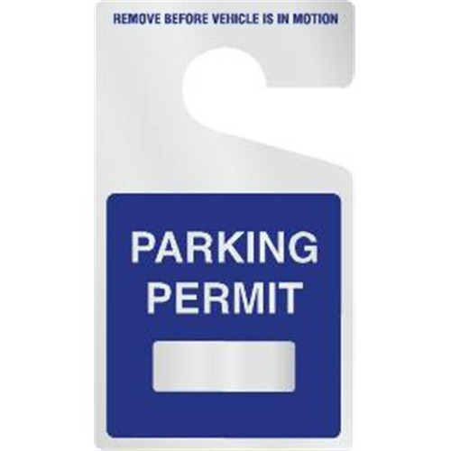Write-On Plastic Parking Permit Tags, Reflective, Blue, Large, Package Of 100