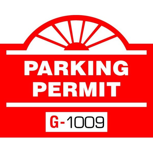 Parking Permit Static Cling Round Arch, Red, 2-1/2 X 2 Package Of 100