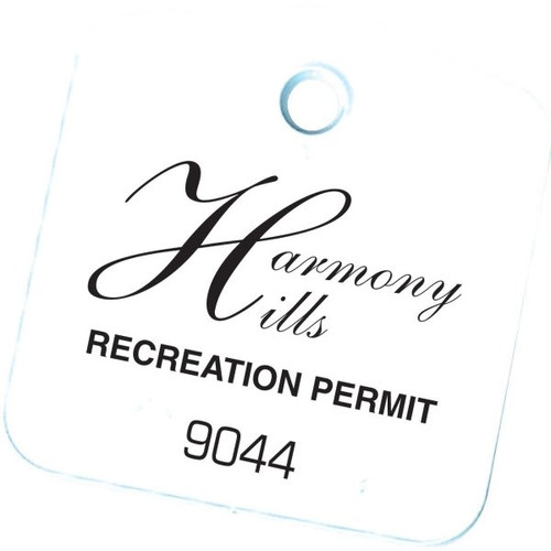 Pool Pass Tag, White, 1-3/4 X 1-7/8, Package Of 100