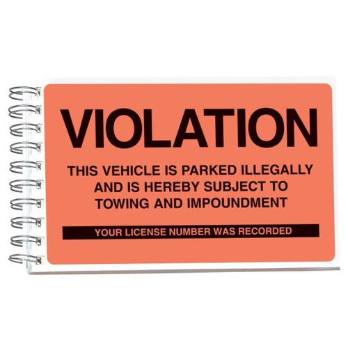 Violation/Parked Illegally Parking Violation Stickers, 8 X 5, Book Of 50
