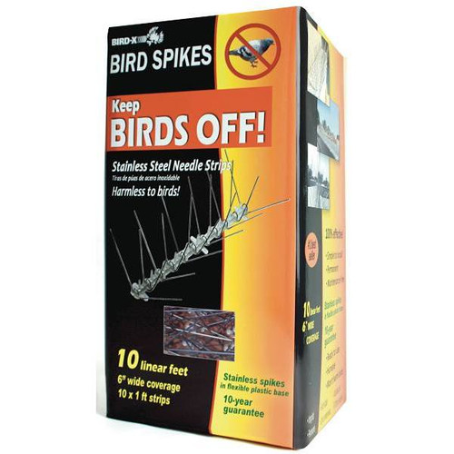Bird-X 10 Ft. Original Extra-Wide Stainless Steel Bird Spikes Bird Control