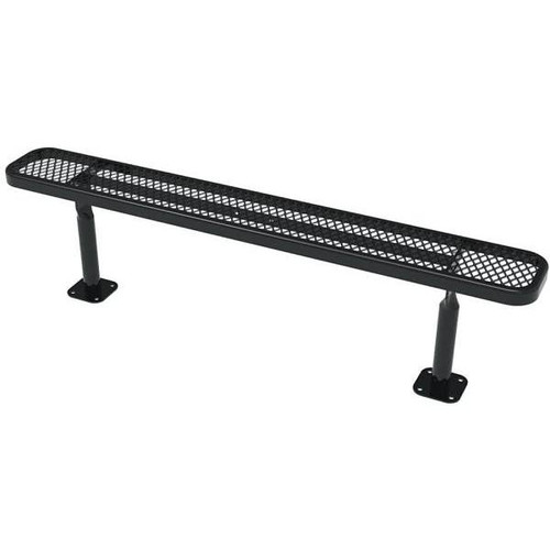Everest 6 Ft. Surface-Mount Park Bench Without Back (Black)