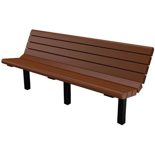 Jameson 6 Ft. In-Ground Mount Recycled Plastic Bench (Brown)