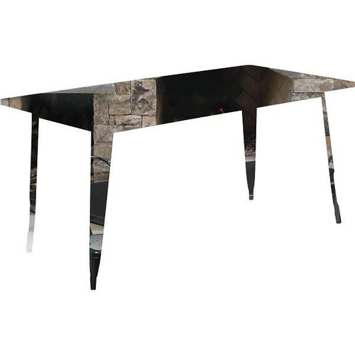 Carnegy Avenue Black 7-Piece Metal Rectangle Outdoor Bistro Set