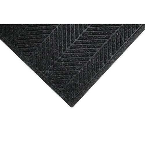M+a Matting Waterhog Max Herringbone 4' X 6'. Commercial Fashion Floor Mat (Black Smoke)