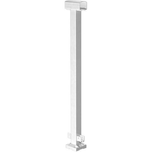 Peak 2 In. X 42 In. White Aluminum Deck Railing Mid Post