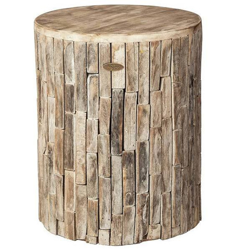 Patio Sense Elyse Round Outdoor Garden Stool (Wood)