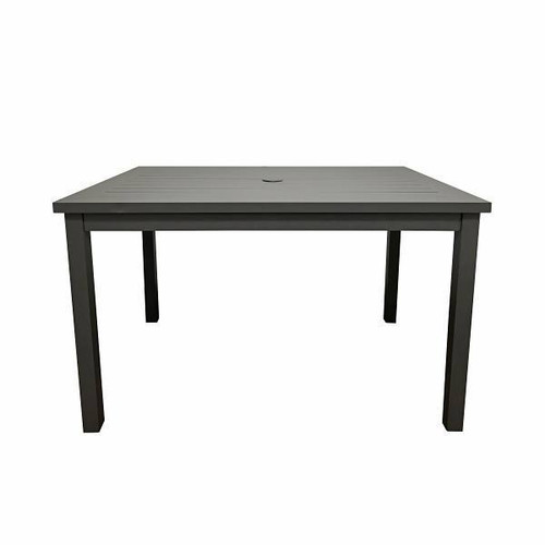 Grosfillex 48x34 Inch Sigma Table, 100% Aluminum, Black