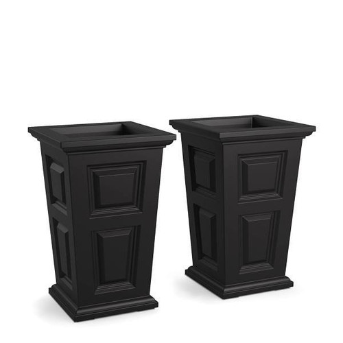 Mayne Wyndham 24" Tall Planter, Black Package Of 2