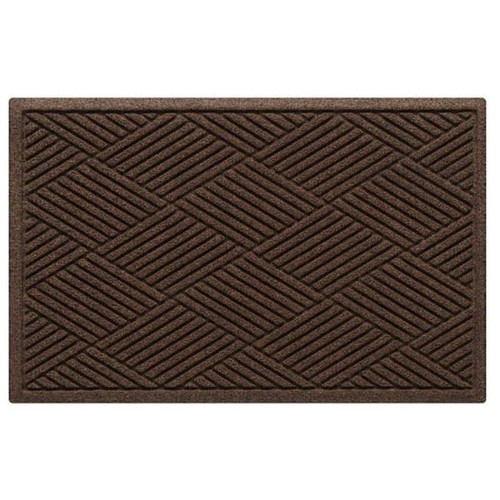 M+a Matting Waterhog Diamond Classic Mat Dark Brown 3'X10' Smooth Backing
