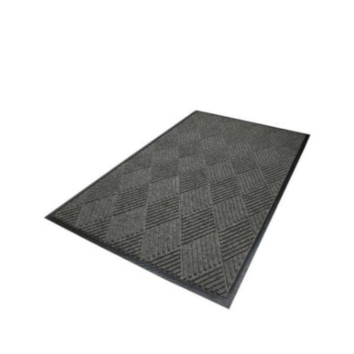 M+a Matting Waterhog Diamond Fashion Mat Medium Grey 3'X10' Smooth Backing
