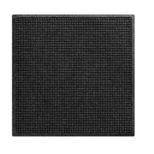 M+a Matting Waterhog Squares Fashion Mat Charcoal 4'X10' Smooth Backing