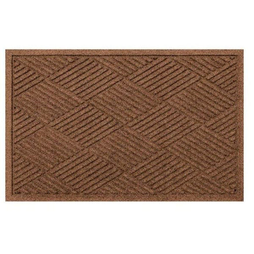 M+a Matting Waterhog Diamond Fashion Mat Dark Brown 3'X10' Smooth Backing