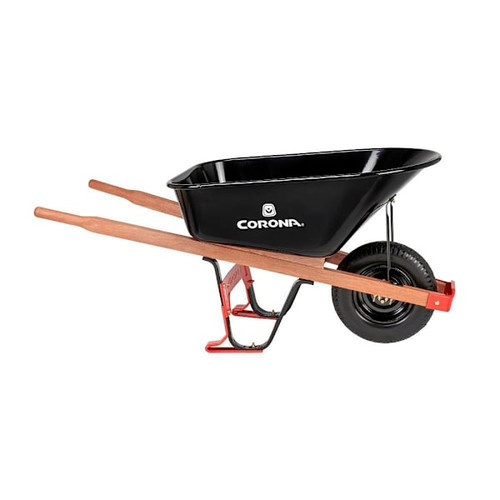 Corona Tools PRO 6 Cu Ft Steel Wheelbarrow Wood Handles Ff Wheel
