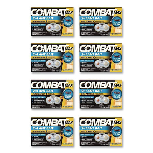 Combat Max 2-In-1 Ant Bait, 4/Pack, 8 Packs/Carton