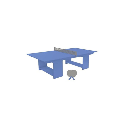 Ledge Lounger Table Tennis-Sky Blue Table-Gray Net-Gray Paddle-Sky Blue Accent