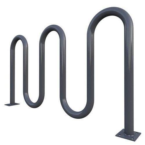 Dero By Playcore 7-Bike Iron Gray Surface Mount Action Wave Rack