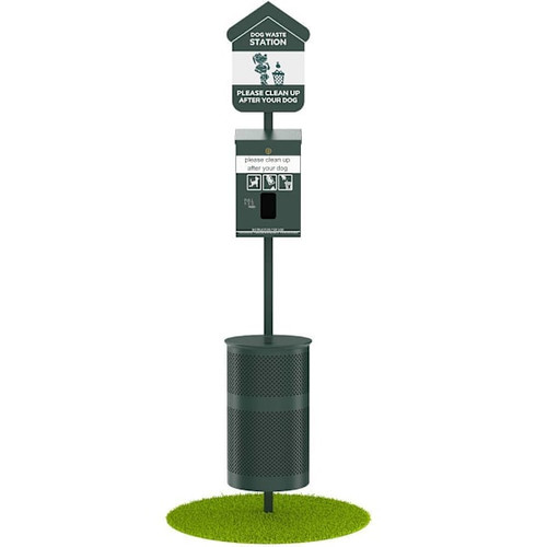 Fur Essentials Pet Station Kit Header Bag Dispensr Lid Can Pole Glow-N-Dark Sign