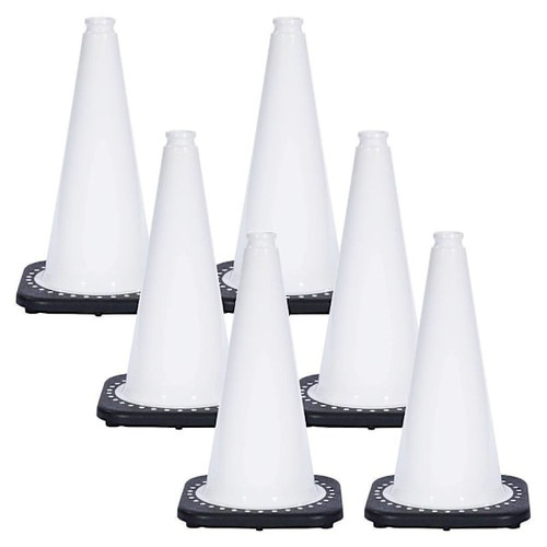 Mr. Chain 18" White Traffic Cones Package Of 6