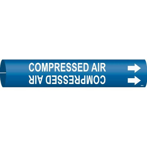 Brady "Compressed Air" Pipe Marker Arrow Direction Up  White On Blue