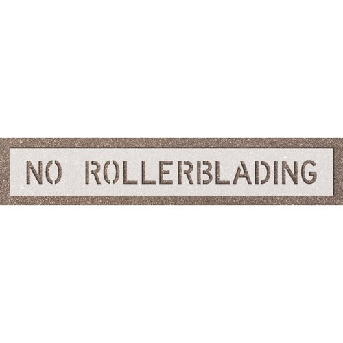 Stock Complete Word Parking Stencil - No Rollerblading, 4 Letters