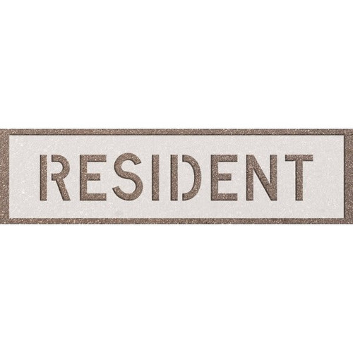 Stock Complete Word Parking Stencil - Resident, 12 Letters