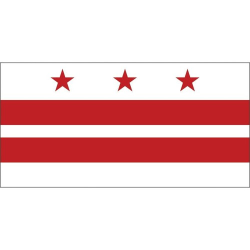 Washington Dc State Flag, Nylon, 5' X 3'