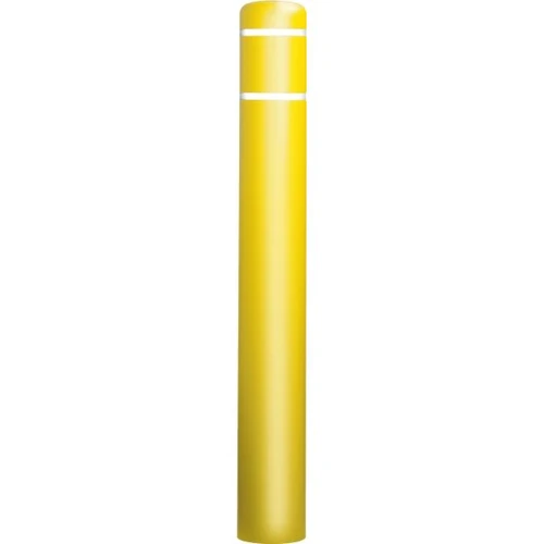 Bollard Post Sleeve, Yellow With White Tape, 8-1/2 X 72