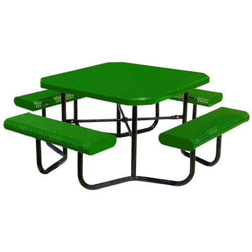 Ultrasite Square Table, Green Thermoplastic Coated Perf Steel, 75-1/4 Square