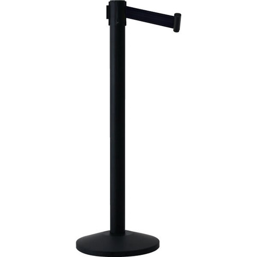 Queueway Stanchion, Black Powder Coat With Black Tape