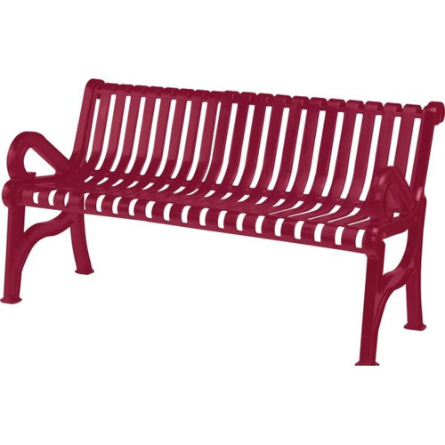 Ultrasite Rectangular Table, Burgundy Thermoplastic Coated Expanded Steel, 6'