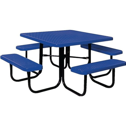 Ultrasite 6' Square Picnic Bench, Thermoplastic Coated Steel - Blue