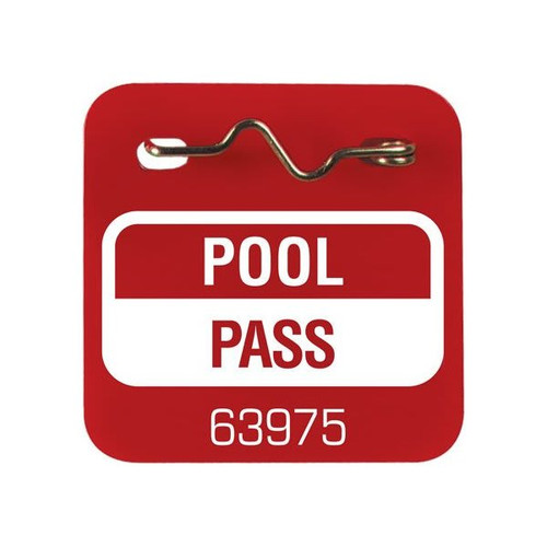 Pool Pass With Pin Red, Package Of 100
