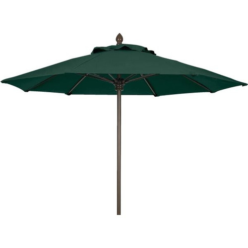 Fiberbuilt 7.5' Push-Up Market Umbrella, Marine Grade Cover, Forest Green