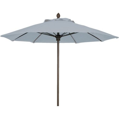Fiberbuilt 7.5' Push-Up Market Umbrella, Marine Grade Cover, Natural