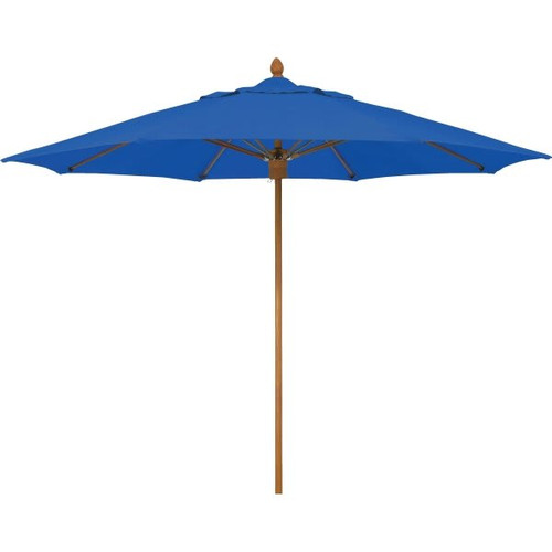 Fiberbuilt 9' Pulley-Pin Market Umbrella, Marine Grade Cover, Pacific Blue