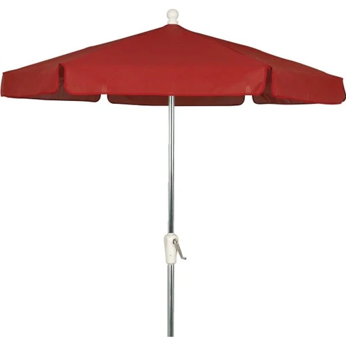Fiberbuilt 7.5' Garden Umbrella, Fiberglass Ribs, Tilt/Crank, Red