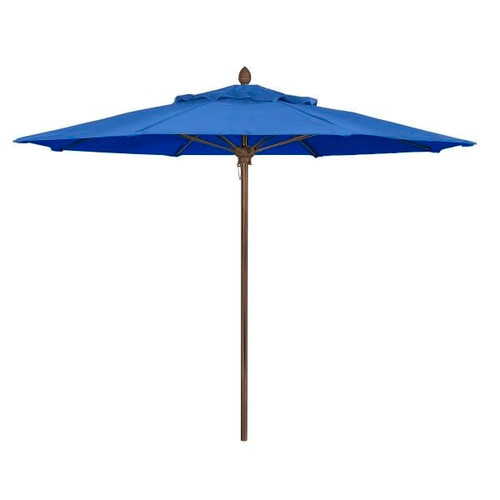 Fiberbuilt Lucaya Pacific Blue Marine Umbrella With Champagne Bronze 8'